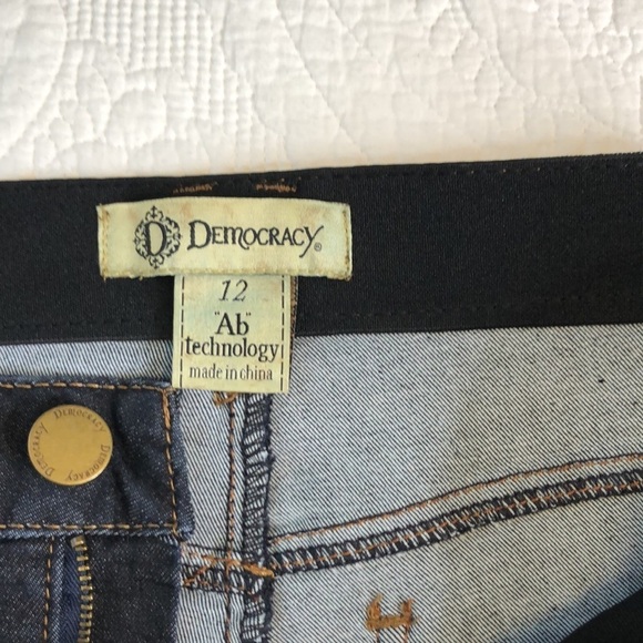 Democracy “AB” Technology Booty Lift Dark Blue Straight Leg Plus Jeans Size 12 - Picture 13 of 14